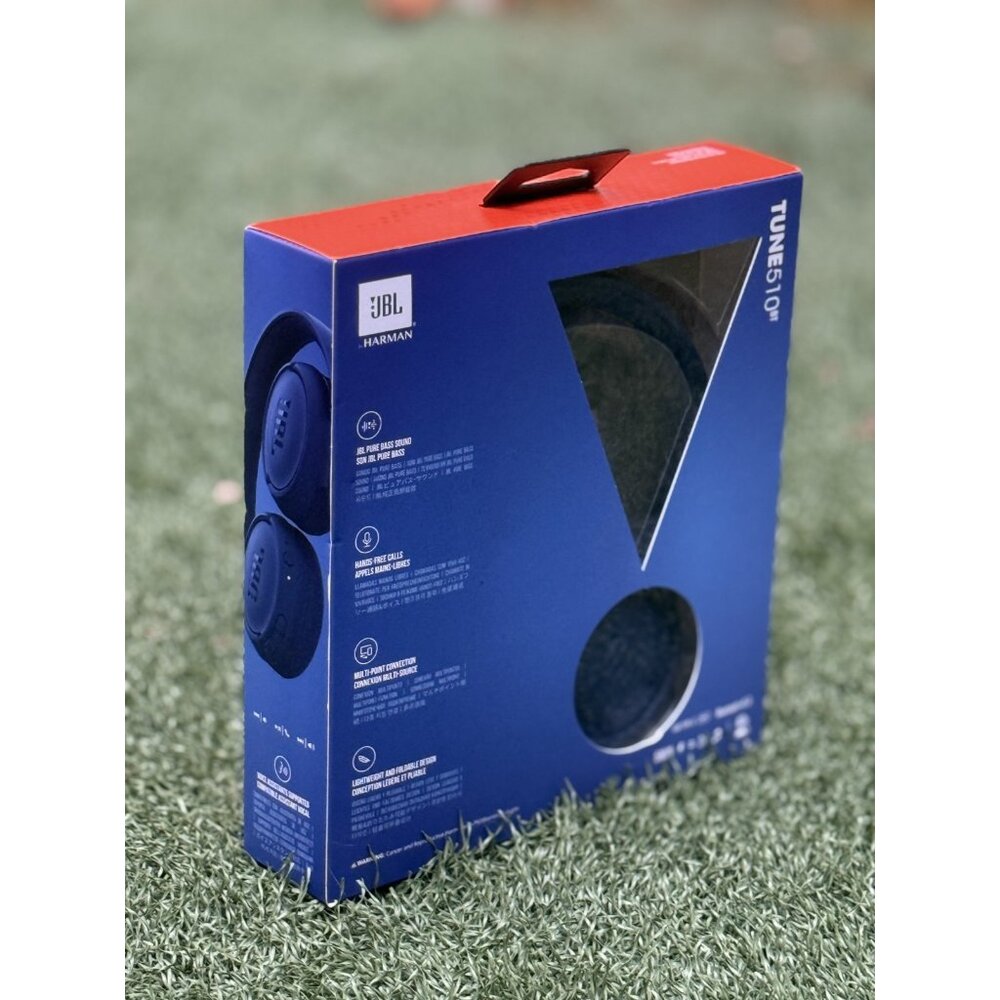 NEW JBL Tune 510BT Pure Bass Wireless Bluetooth Headphones, Blue, Brand New - Picture 3 of 3
